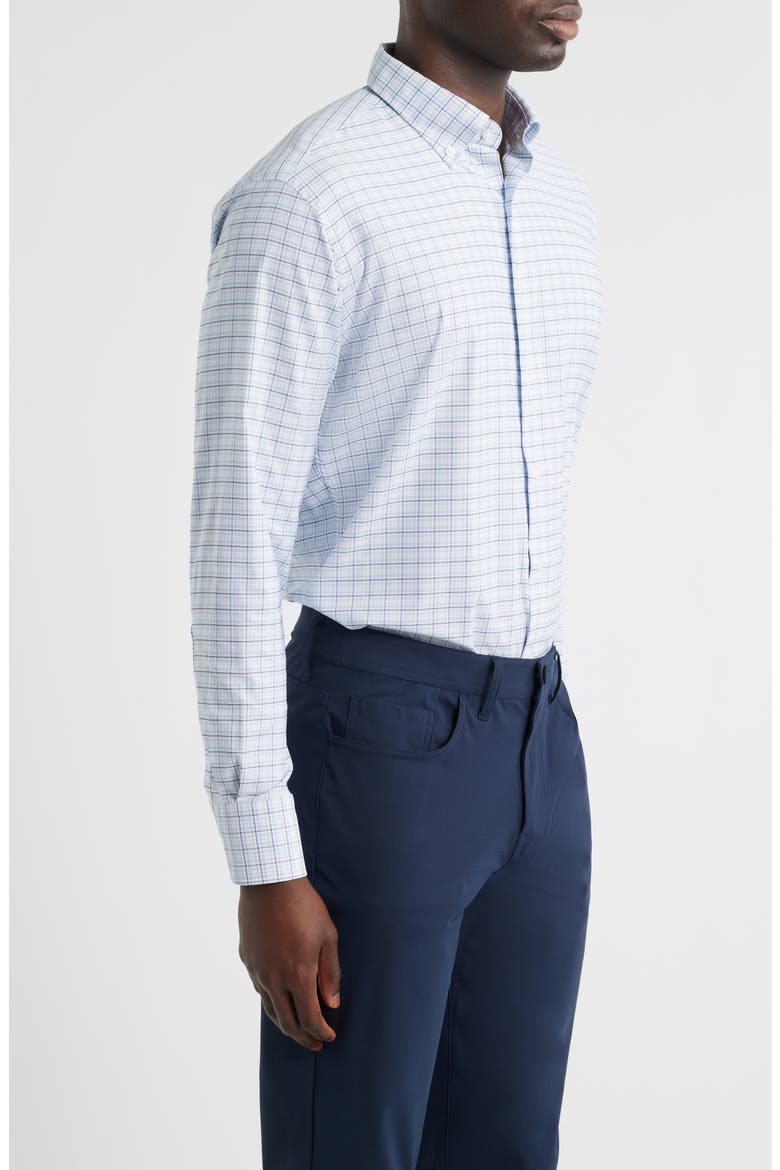 Casey Check Performance Twill Button-Down Shirt, Alternate, color, COTTAGE BLUE