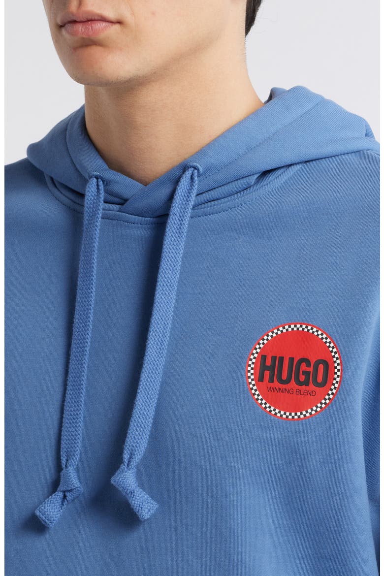 Decrincio Logo Graphic Hoodie, Alternate, color, OPEN BLUE
