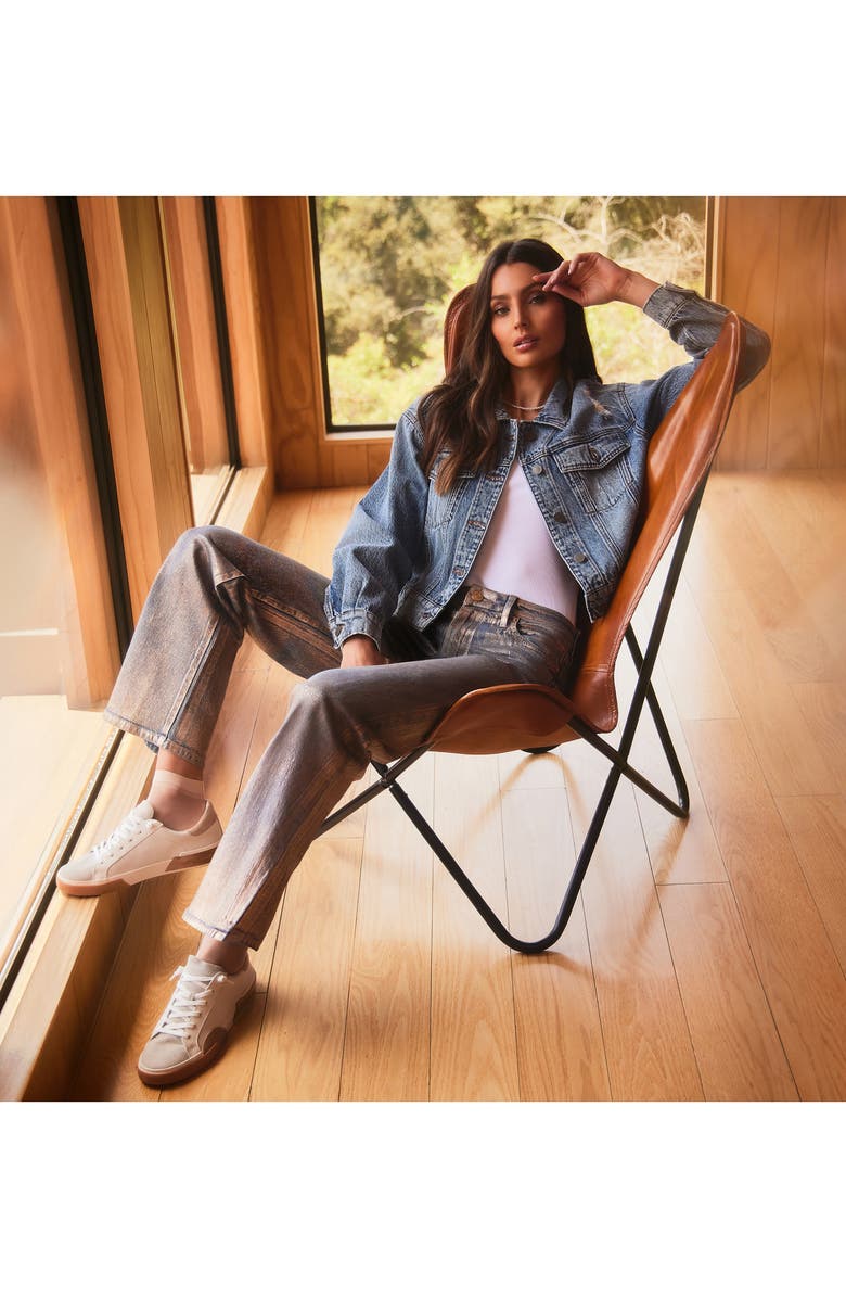 KUT from the Kloth Sienna Coated High Waist Wide Leg Jeans, Alternate, color, 