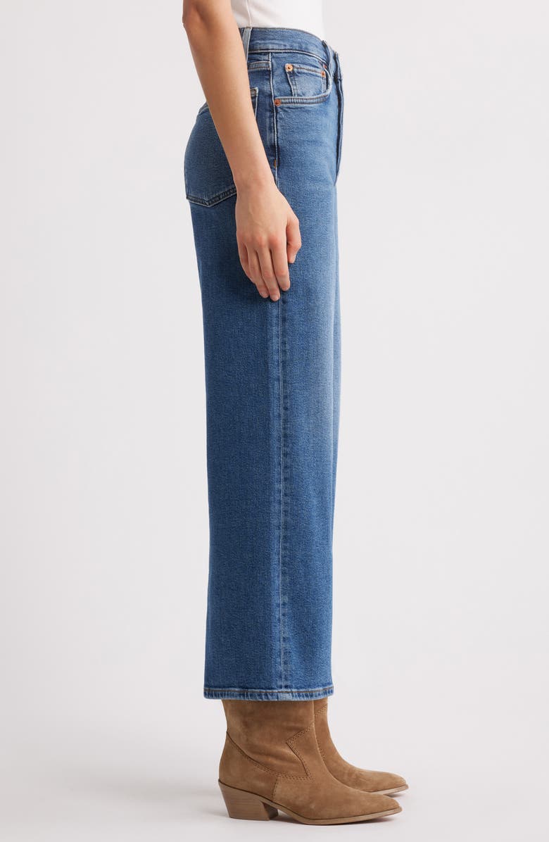 Re/Done High Waist Crop Wide Leg Jeans, Alternate, color, Mid 70S