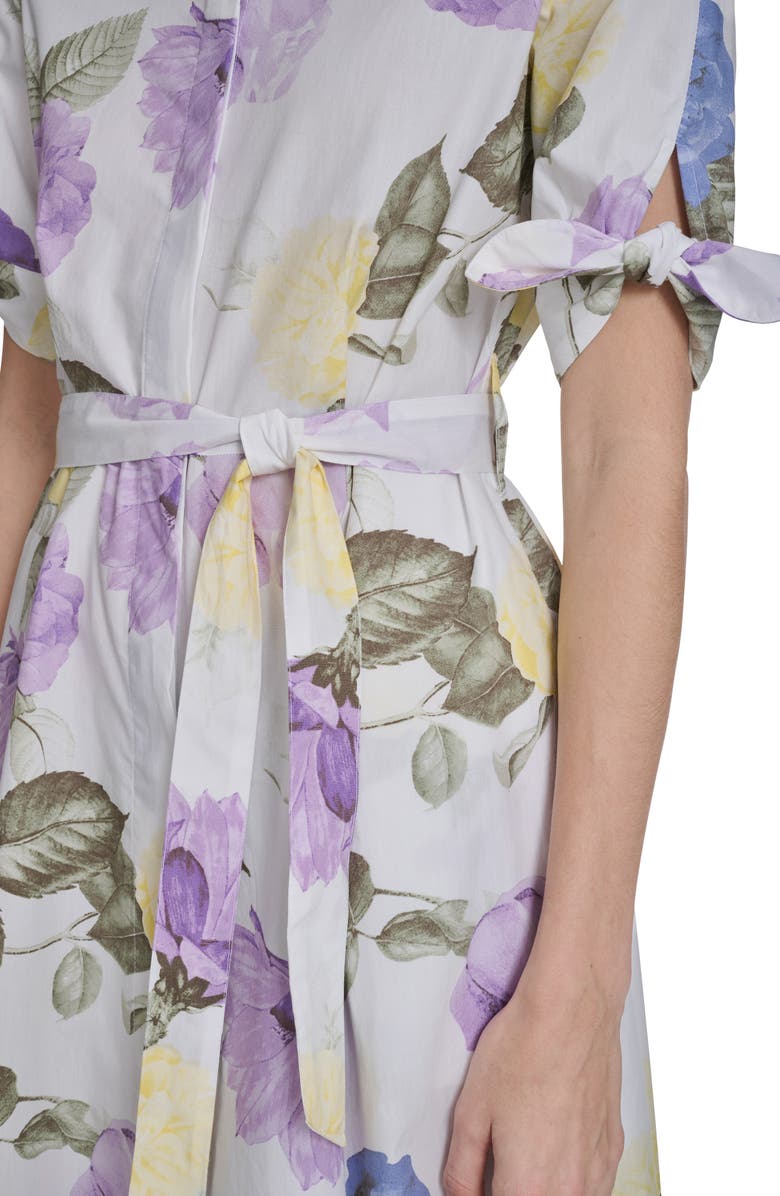 Calvin Klein Short Sleeve Cotton Shirtdress, Alternate, color, English Lavendar Multi