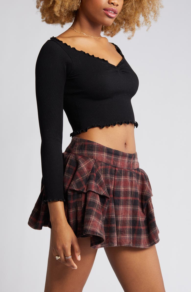 BDG Urban Outfitters Elsie Rib Long Sleeve Crop Top, Alternate, color,