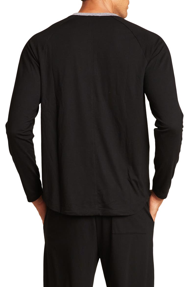 Malibu Collection® Long Sleeve Henley, Alternate, color, BLACK