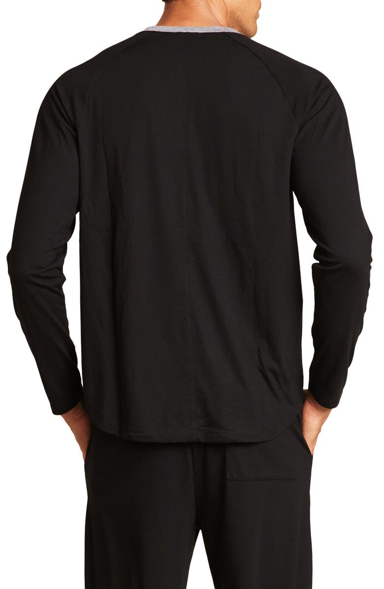Barefoot Dreams<sup>®</sup> Malibu Collection<sup>®</sup> Long Sleeve Henley, Alternate, color, Black