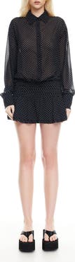 LIONESS Girls, Girls, Girls Polka Dot Long Sleeve Minidress