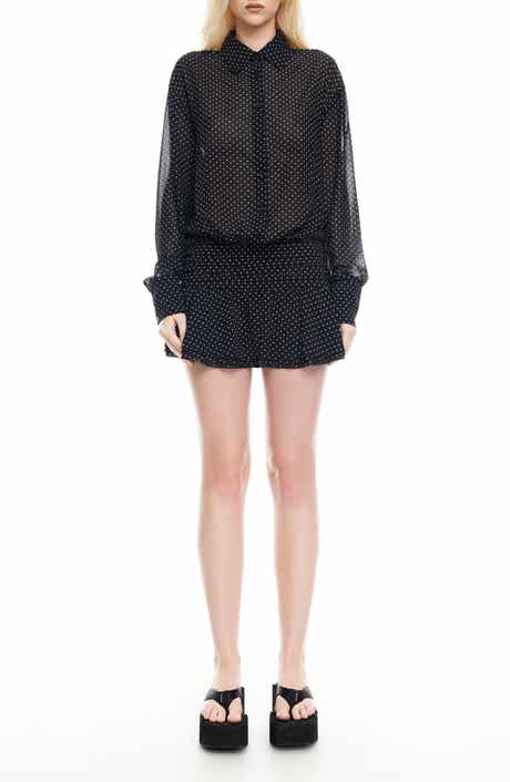 LIONESS Girls, Girls, Girls Polka Dot Long Sleeve Minidress