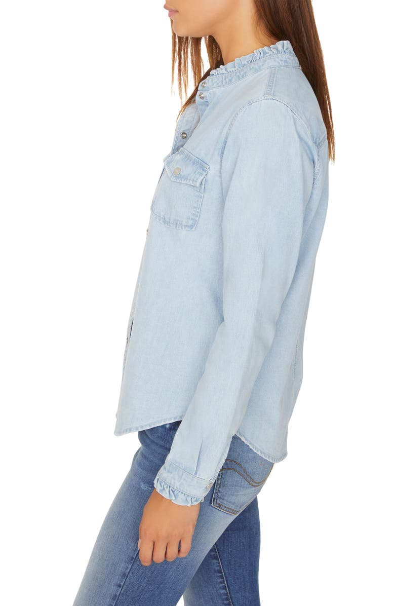 Sanctuary Daytime Ruffle Chambray Blouse, Alternate, color,