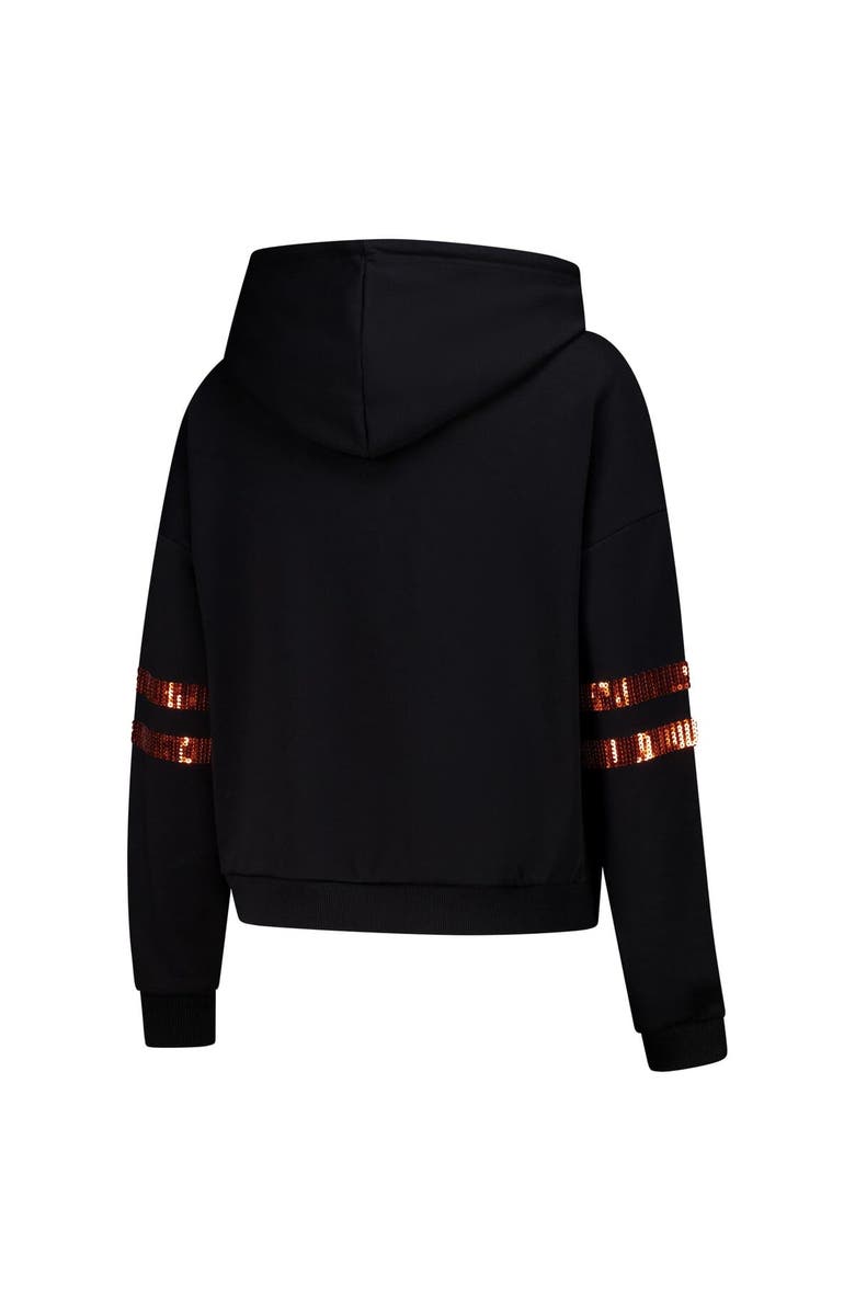 CUCE Women's Cuce Black Cincinnati Bengals Cropped Sequins Pullover Hoodie, Alternate, color, Black