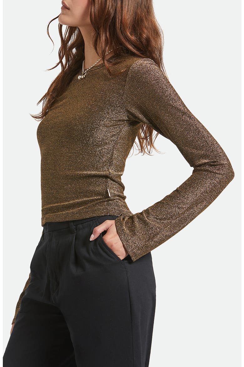 Dolly Metallic Flare Sleeve Top, Alternate, color, GOLD METALLIC