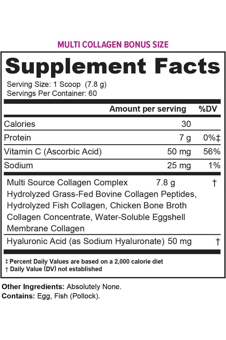 Multi Collagen Peptides Powder, Unflavored, 474gm, Alternate, color, No Color