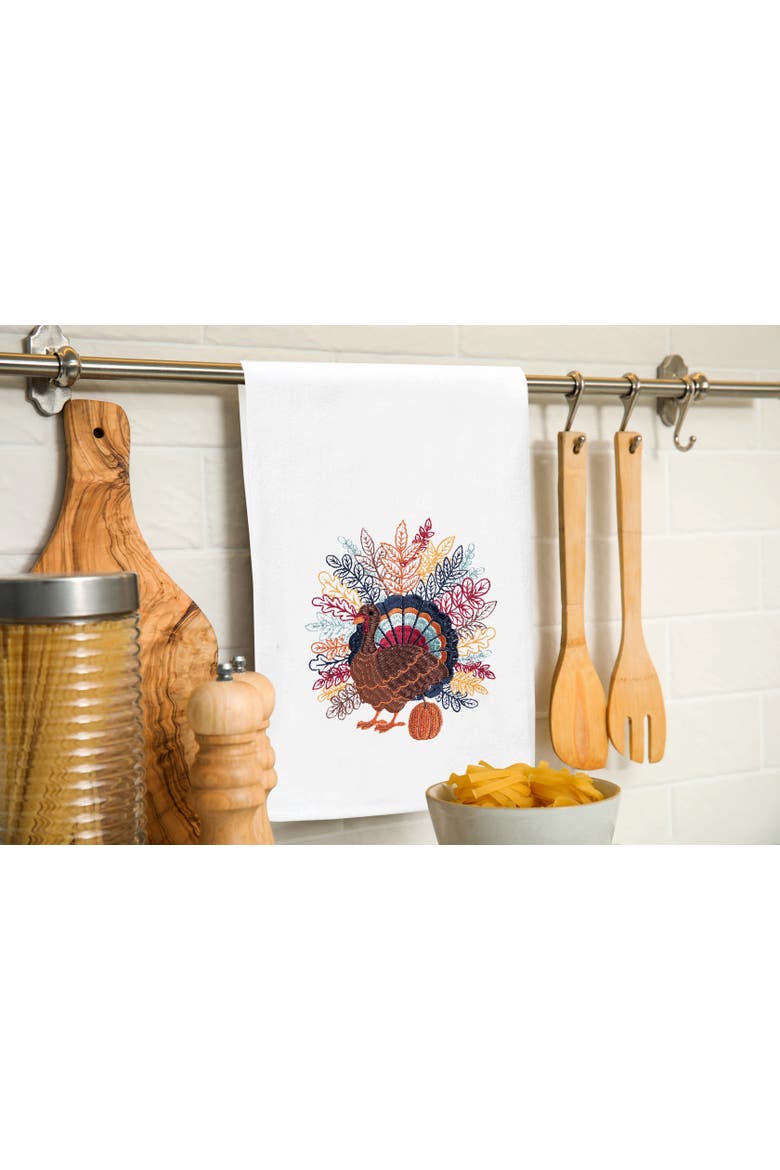 Colorful Harvest Turkey Towel, Alternate, color, Orange