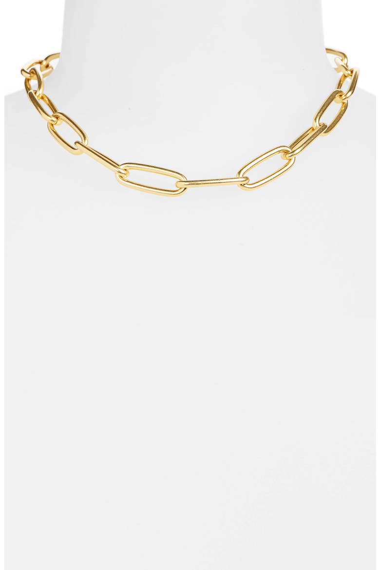 Paper Clip Chain Necklace, Alternate, color, VINTAGE GOLD