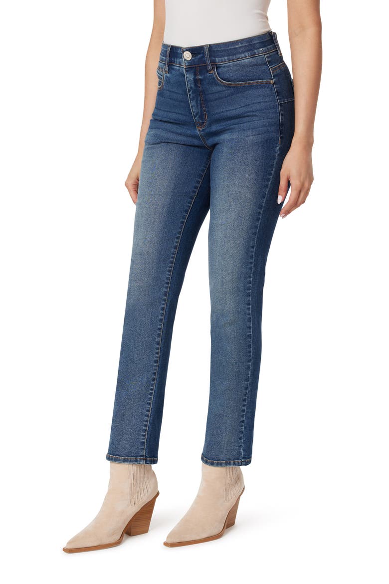 Jeanie Lift Mid Rise Straight Ankle Jeans, Alternate, color, STEEL