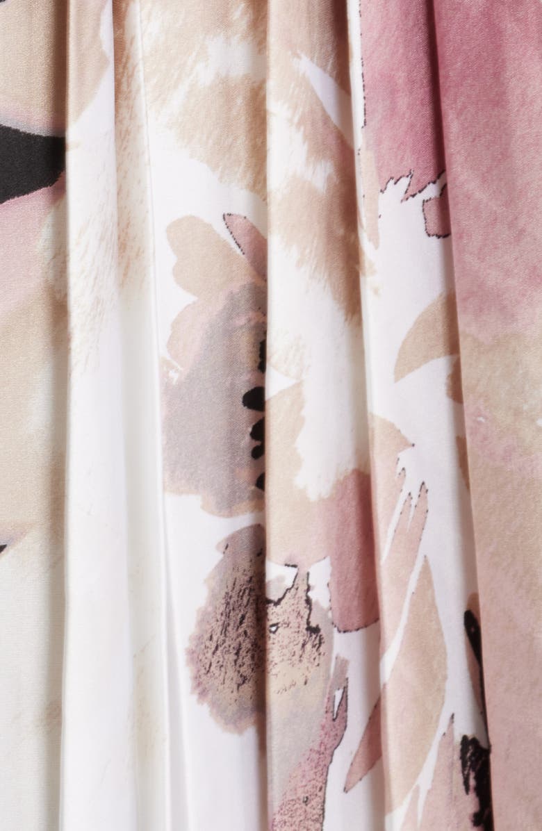 Anne Klein Print Pull-On Pleated Skirt, Alternate, color, Black Multi/ Black