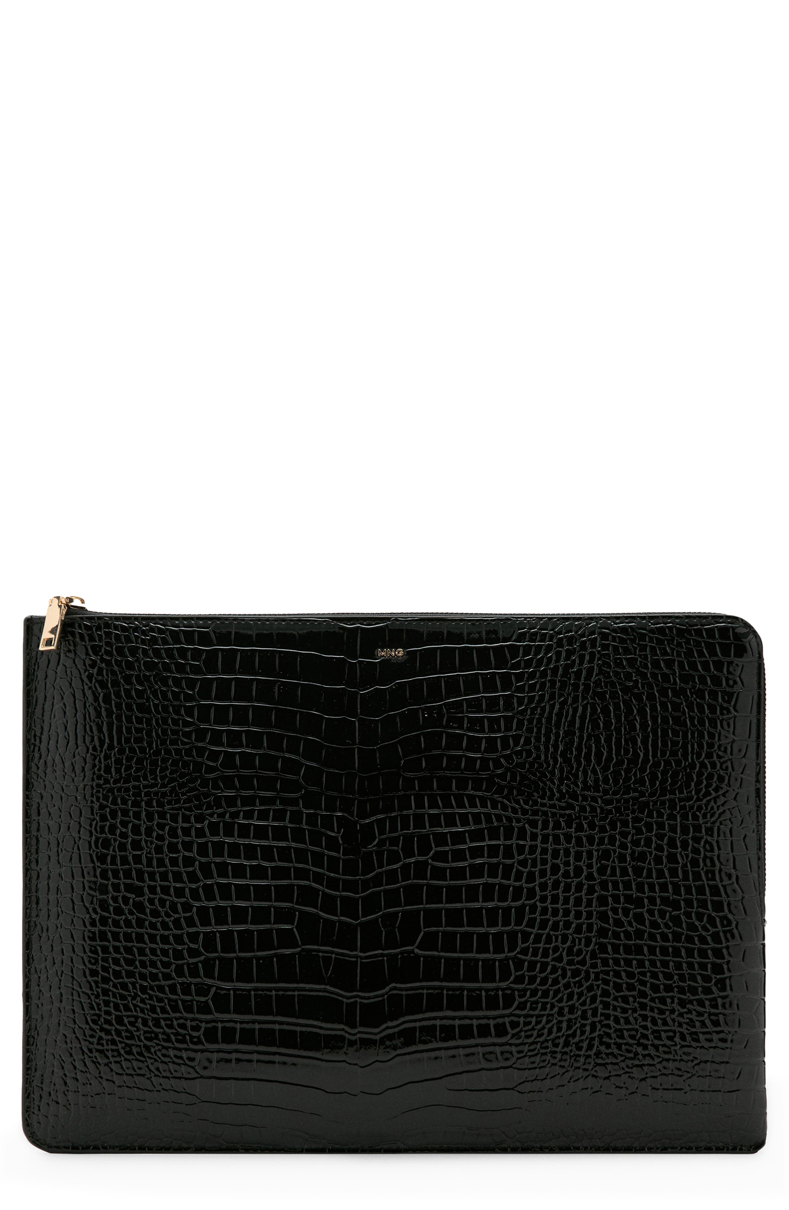 MANGO Croc Embossed Laptop Case, Main, color, 
