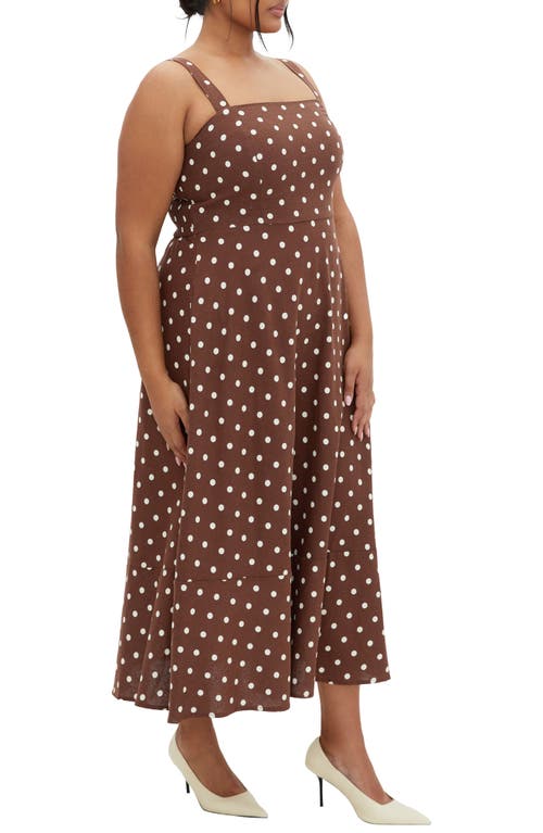 City Chic Collins Maxi Sundress In Chocolate Spot