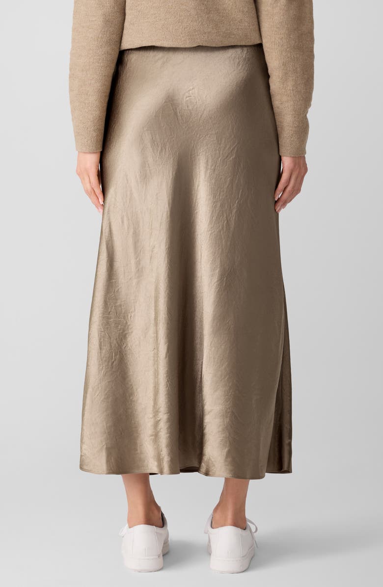 Eileen Fisher Crinkle Satin Bias Skirt, Alternate, color, Biscuit