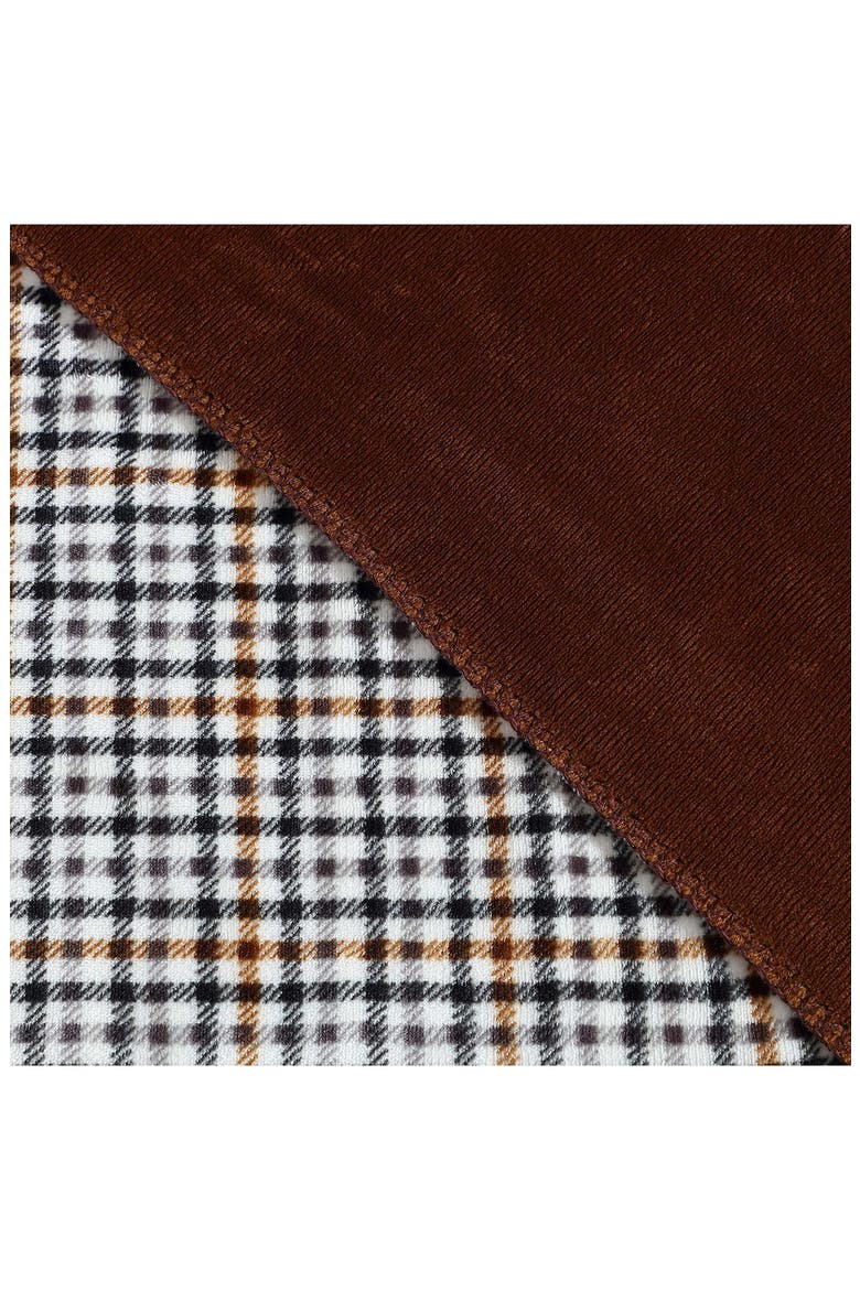 Griffin Plaid Reversible Flannel Throw Blanket, Alternate, color, WHITE/ BROWN/ BLACK MULTI
