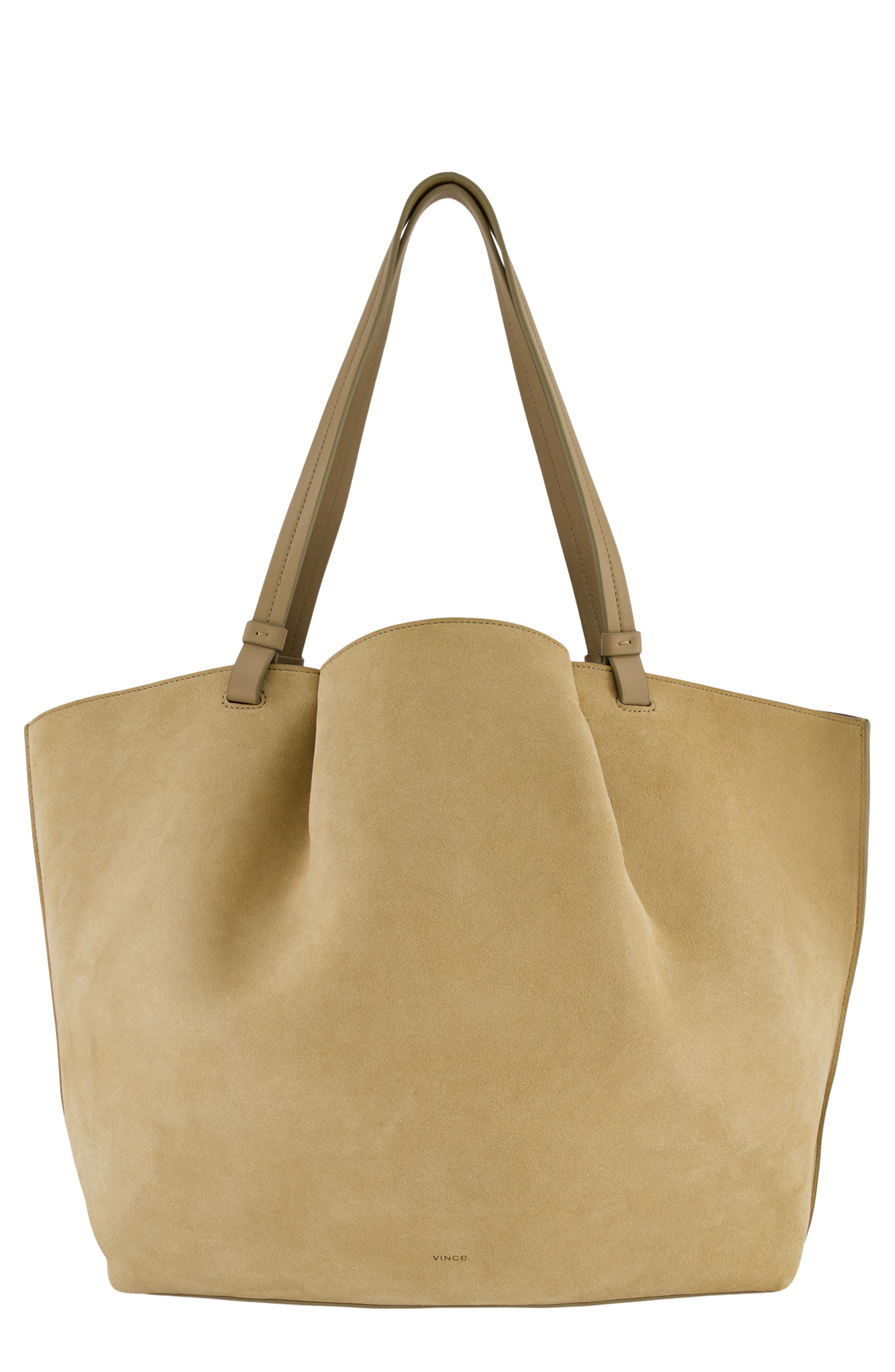 Vince Ava Suede Tote, Main, color, Sandtrail