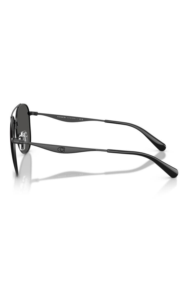58mm Pilot Sunglasses, Alternate, color, SATIN BLACK / GREY SOLID