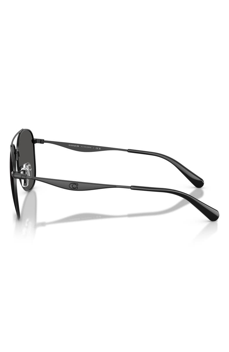 COACH 58mm Pilot Sunglasses, Alternate, color, Satin Black / Grey Solid