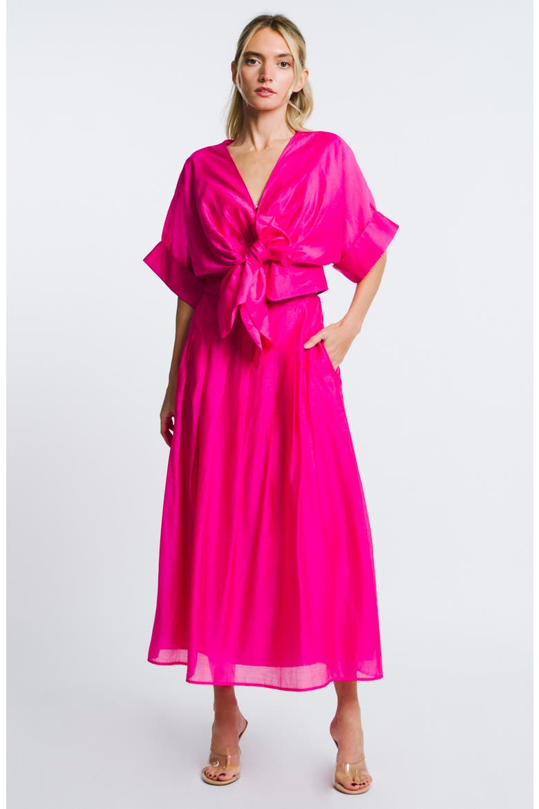 Pheona A-Line Midi Skirt, Alternate, color, PINK