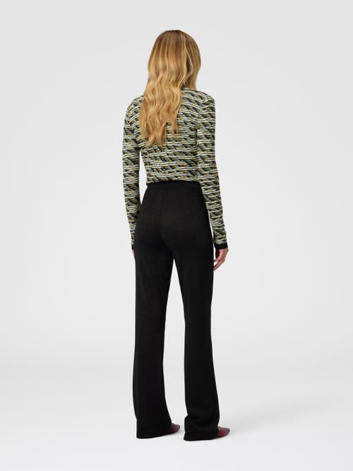 Missoni Straight Long Pants In Chevron Pattern In Black