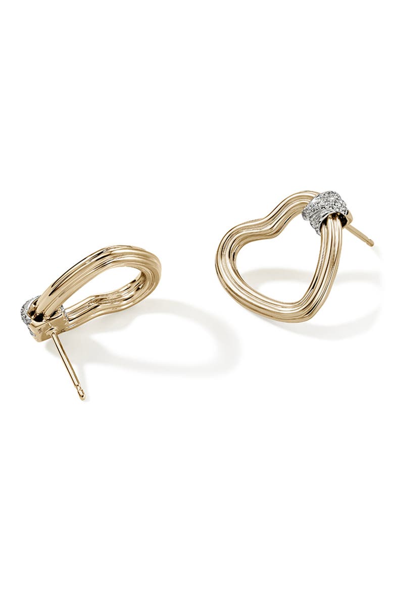 Bamboo Collection Heart Stud Earrings, Main, color, GOLD