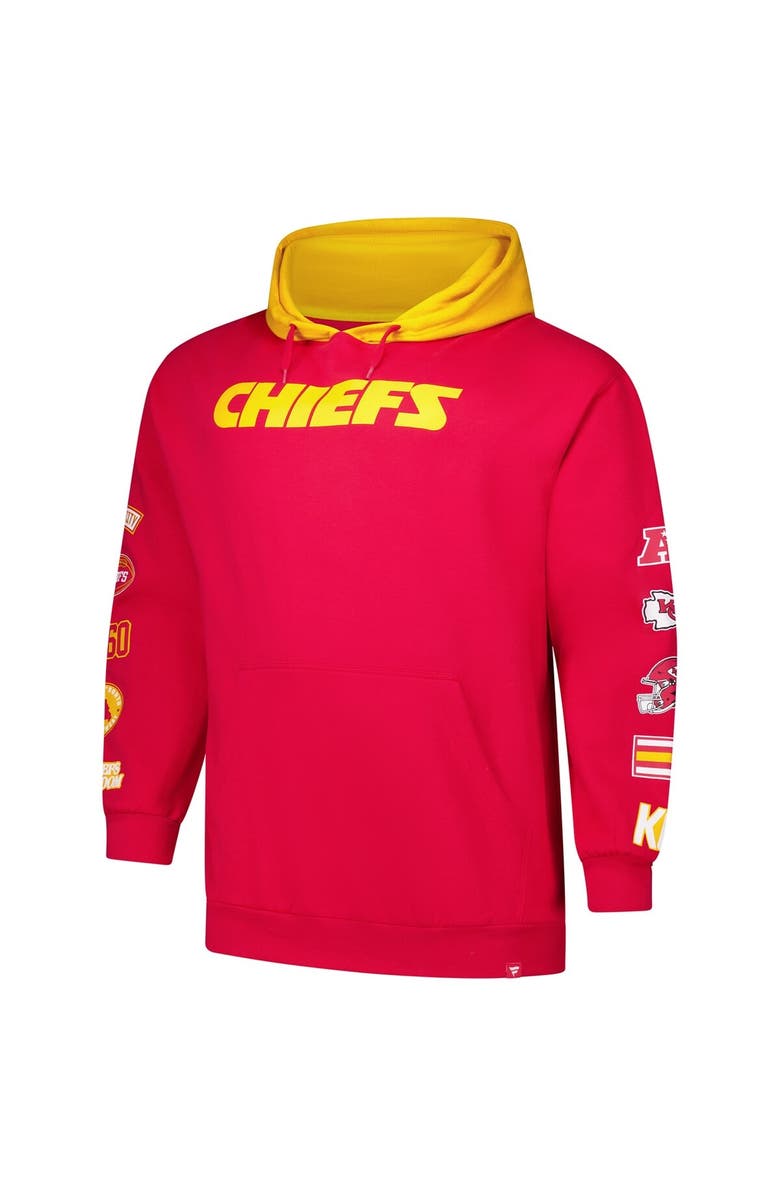 FANATICS Men's Fanatics Red Kansas City Chiefs Big & Tall Patched Out Pullover Hoodie, Alternate, color, Red
