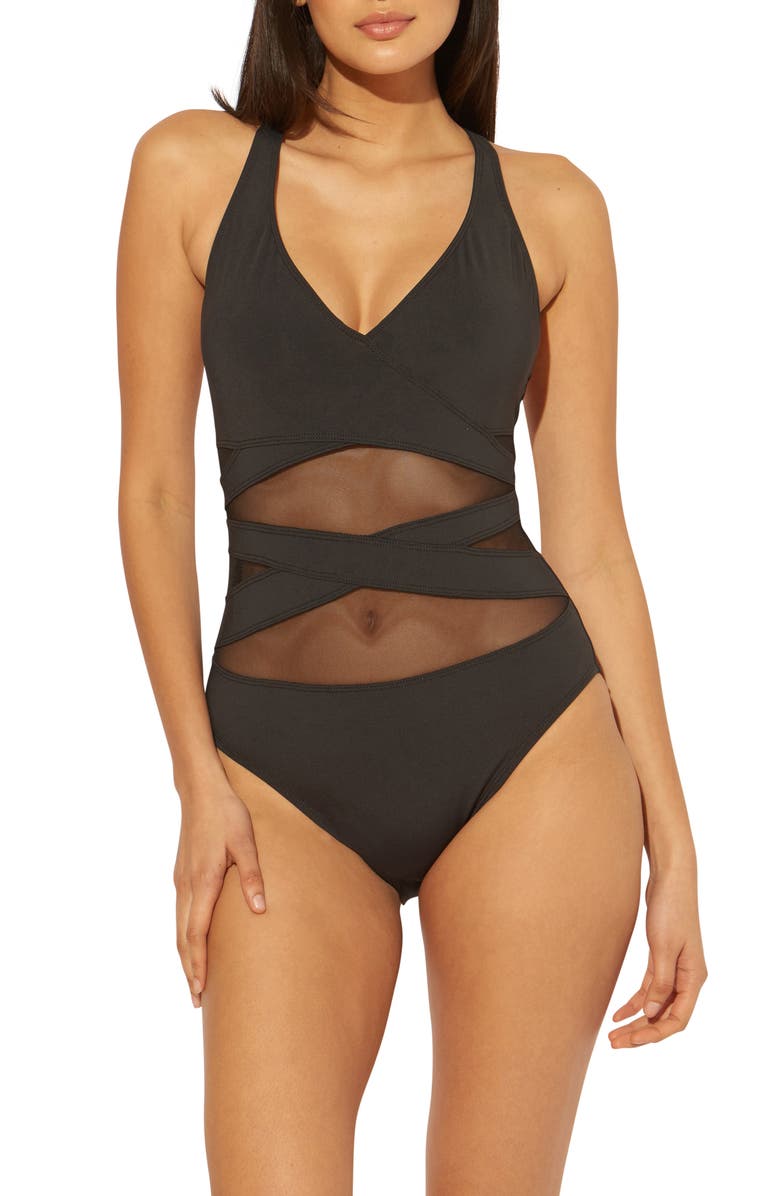 BLEU by Rod Beattie Don't Mesh With Me One-Piece Swimsuit, Main, color,