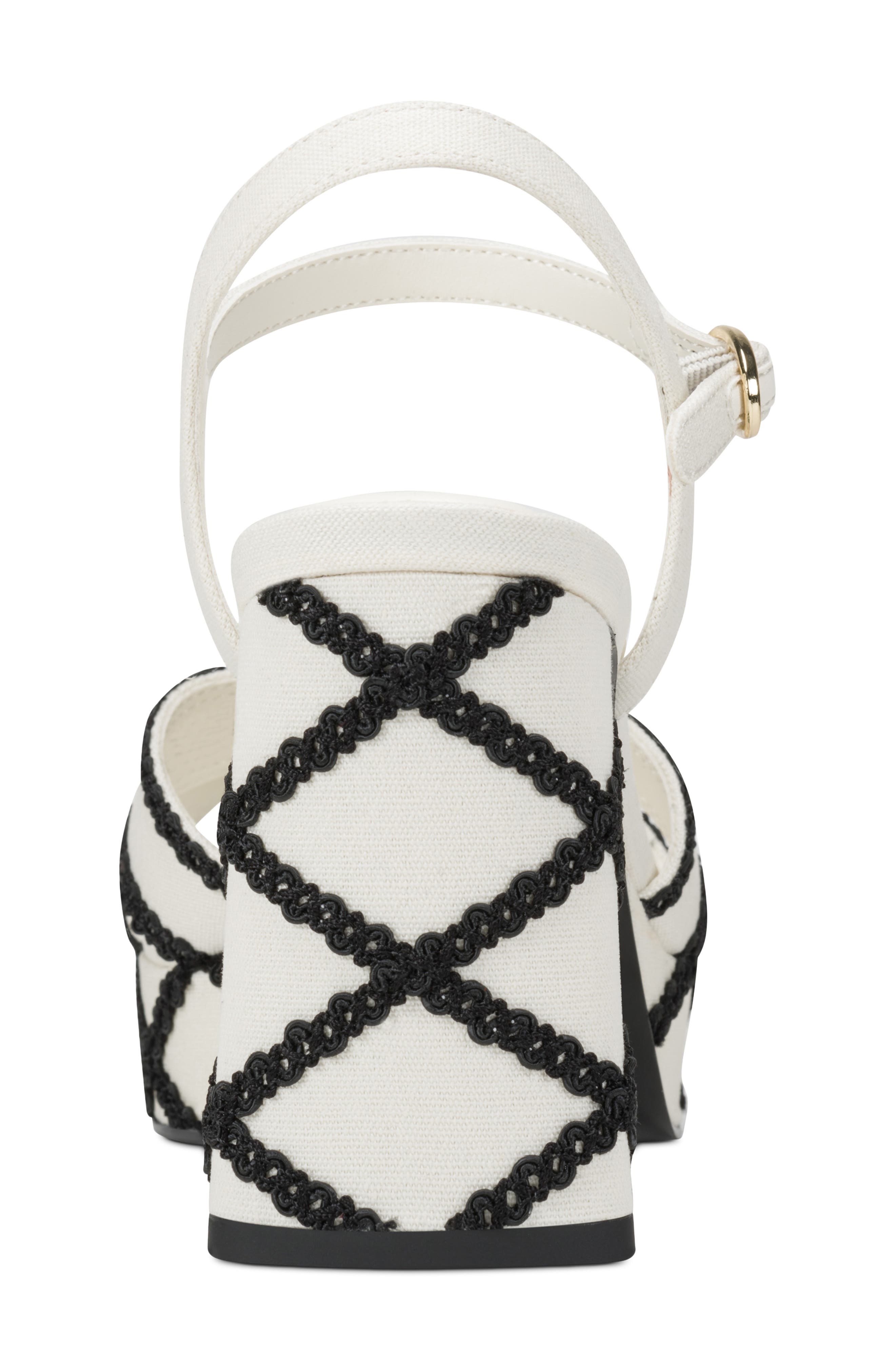 KARL LAGERFELD PARIS Hickory Stitch Platform Sandal, Alternate, color, Cream