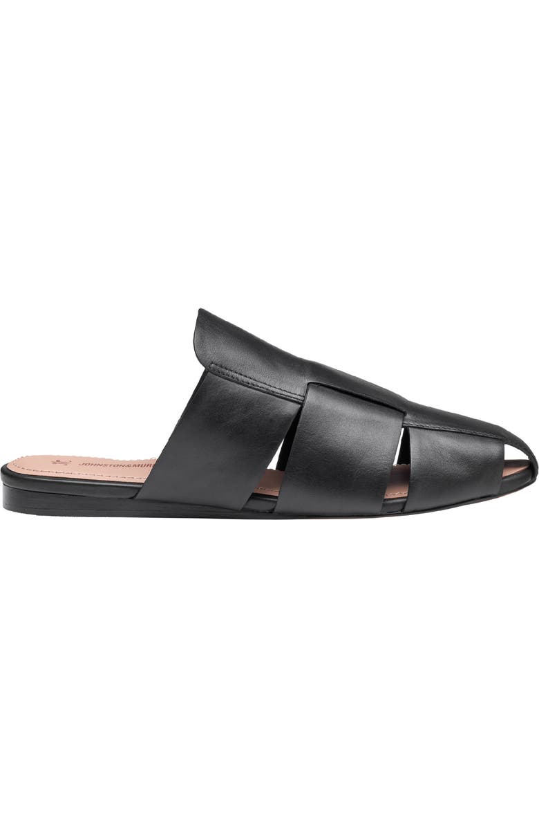 Johnston & Murphy Claire Leather Fisherman Mule Sandal, Alternate, color, Black Nappa Leather