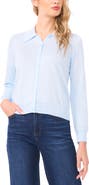Halogen® Collared Cotton Blend Cardigan