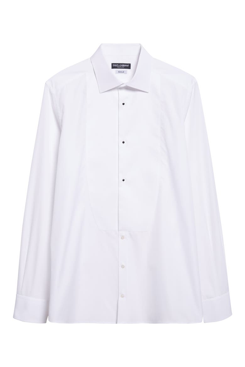 Gold Fit Cotton Poplin Tuxedo Shirt, Alternate, color, BIANCO OTTICO