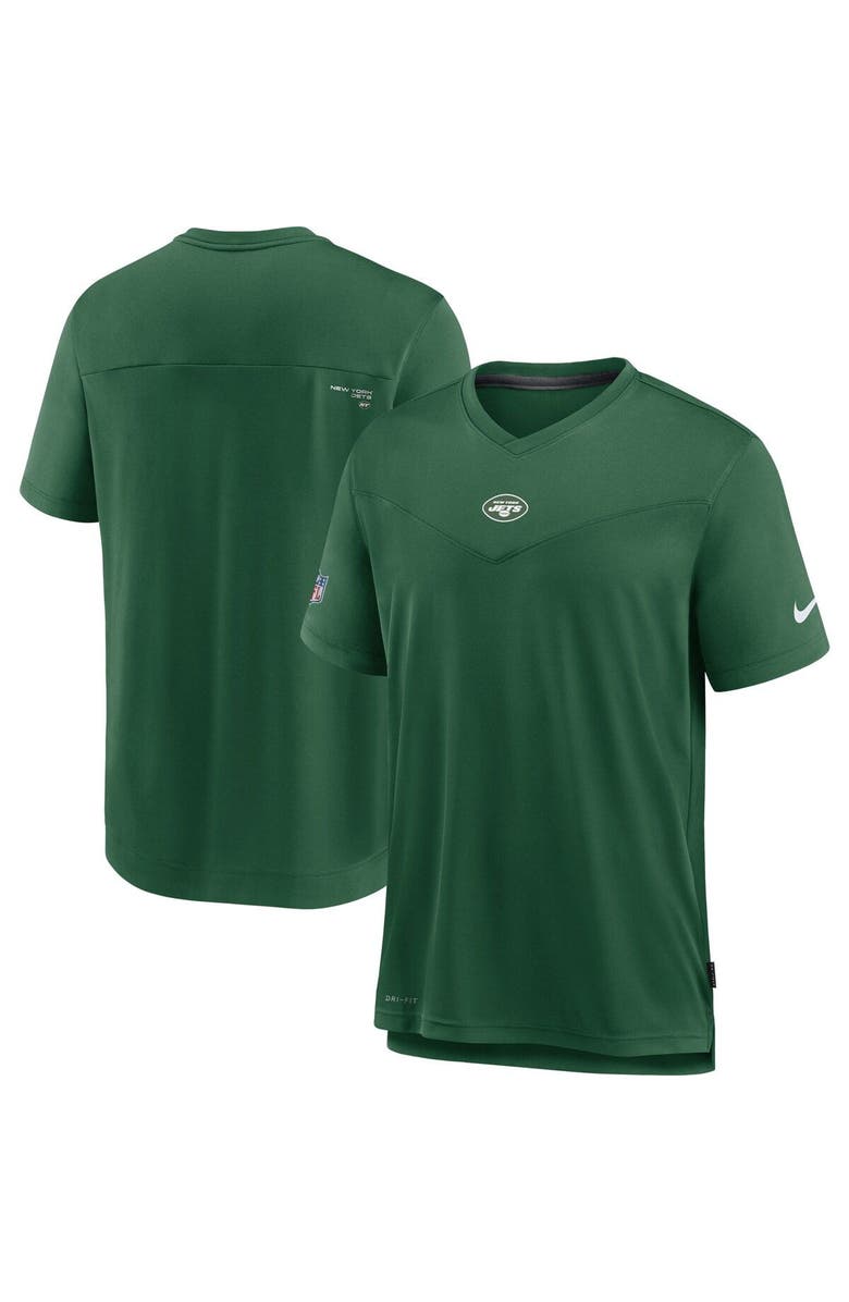 Nike Men's Nike Green New York Jets Sideline Coaches Performance V-Neck T-Shirt, Main, color, 