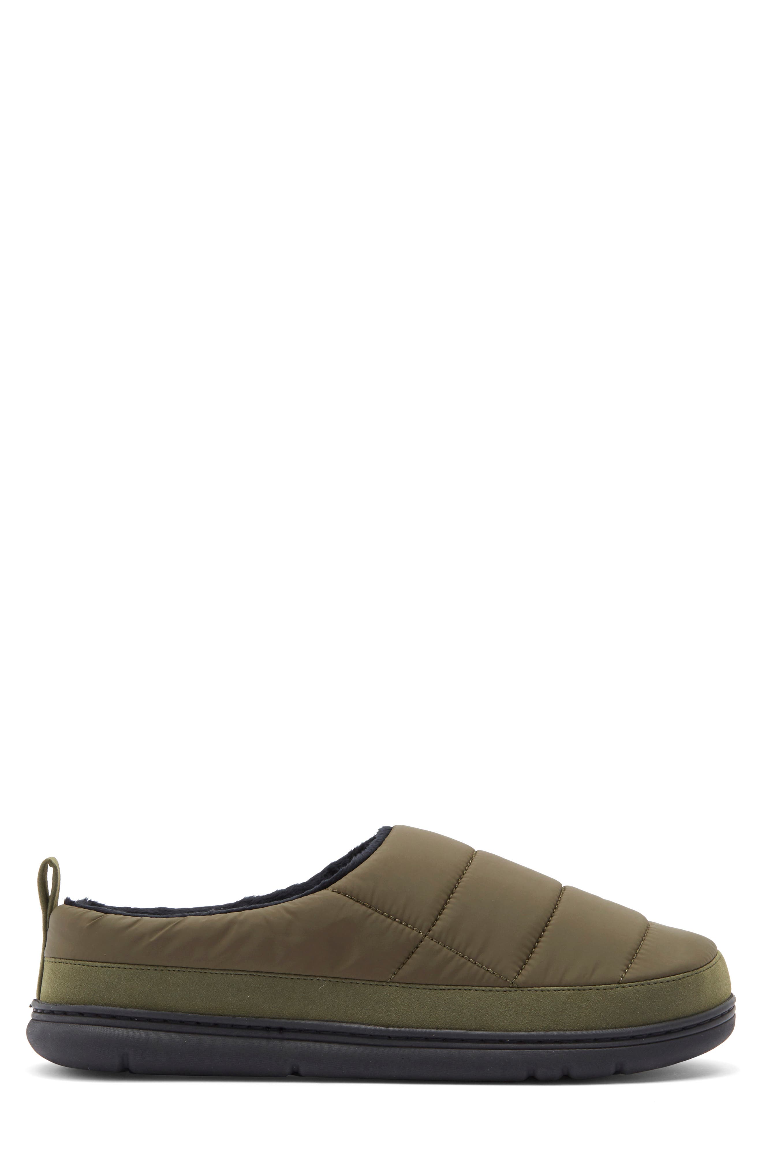 Darius Faux Fur Lined Quilted Clog Slipper, Alternate, color, GREEN MOSS