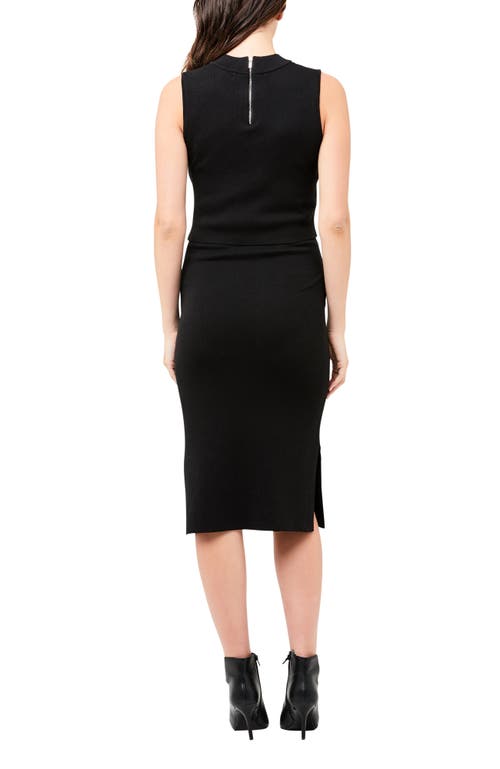 Ripe Maternity Elegant Silver Marle Layered Knit Nursing Dress For Stylish Moms In Black