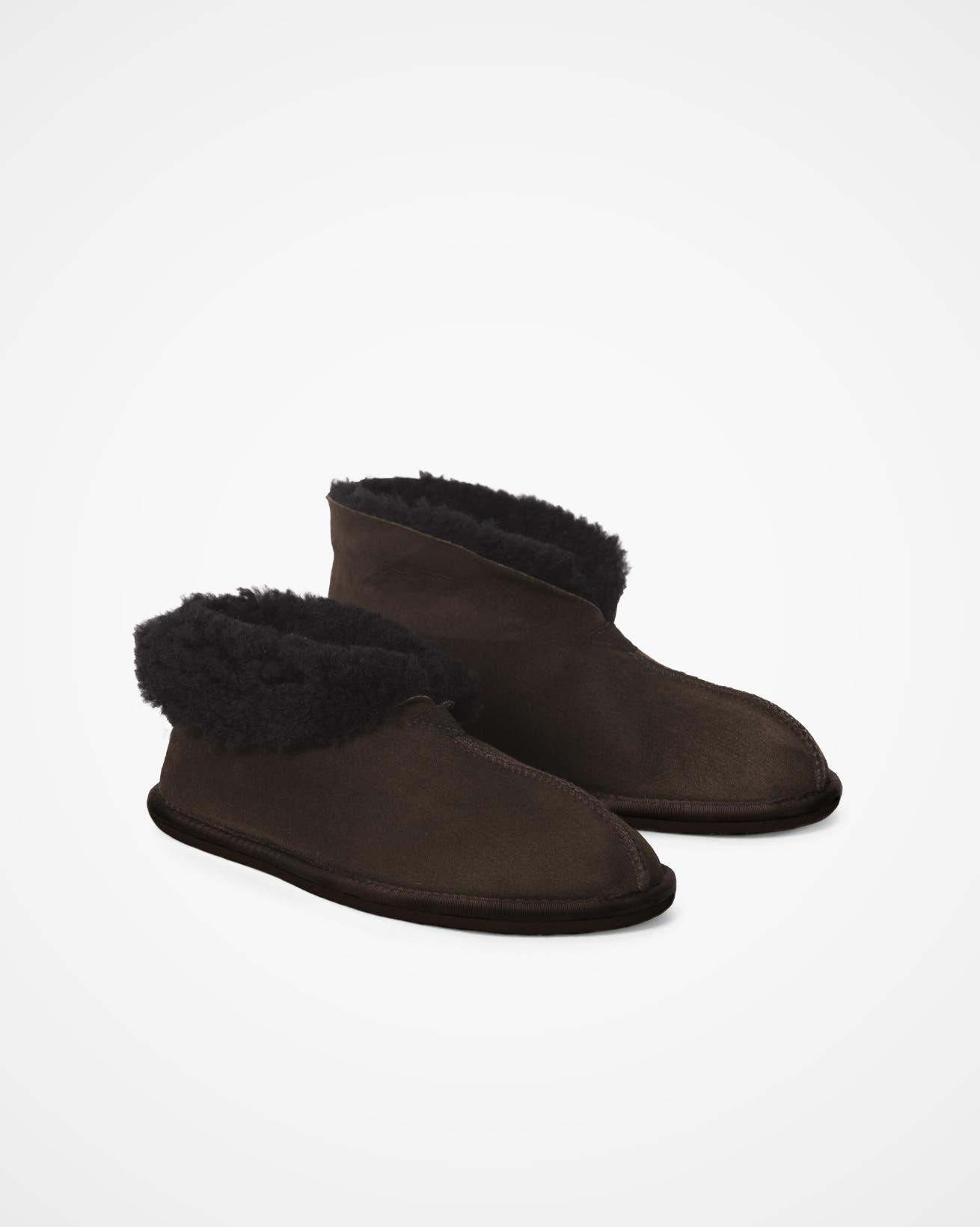 British Shearling Bootee Slippers, Alternate, color, MOCCA