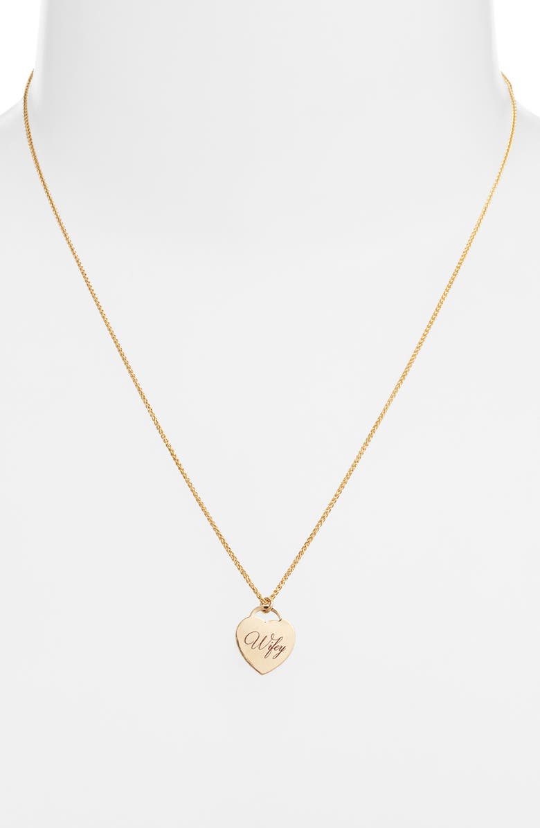 Set & Stones Wifey Alice Pendant Necklace, Alternate, color, Gold