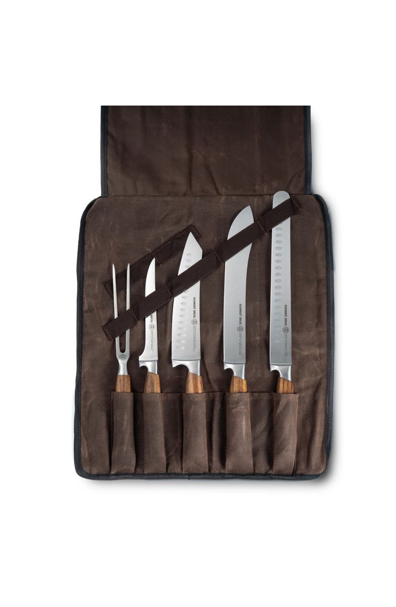 Schmidt Brothers Cutlery Zebra Wood 6-Piece BBQ Knife Set, Main, color, Brown