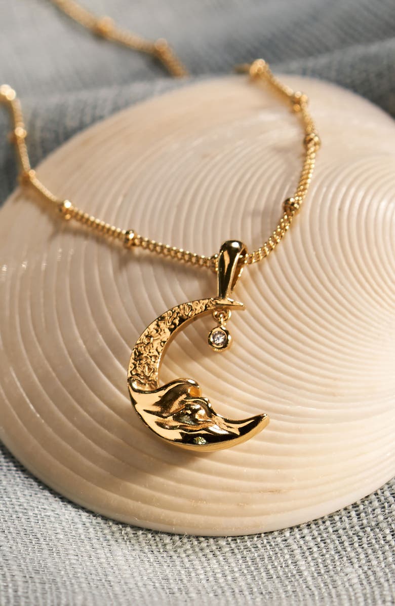 Awe Inspired Diamond Moon Necklace, Alternate, color, 