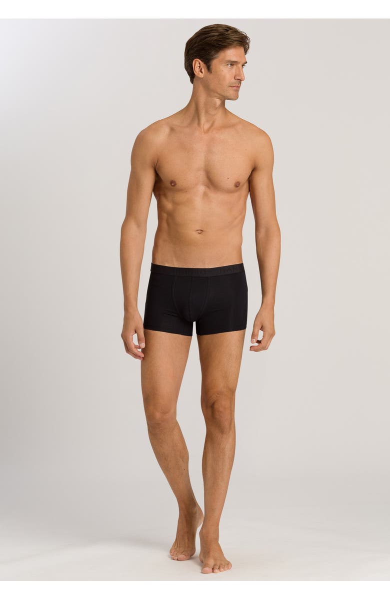 Hanro Cotton Essentials Cotton Boxer Brief, Alternate, color, All Black