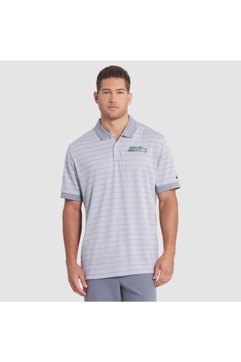 Men's Nike  Wolf Gray Seattle Seahawks 2025 Rivalries Collection Sideline Victory Striped Dri-FIT Polo, Main, color, Gray