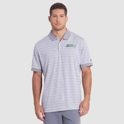 Men's Nike  Wolf Gray Seattle Seahawks 2025 Rivalries Collection Sideline Victory Striped Dri-FIT Polo