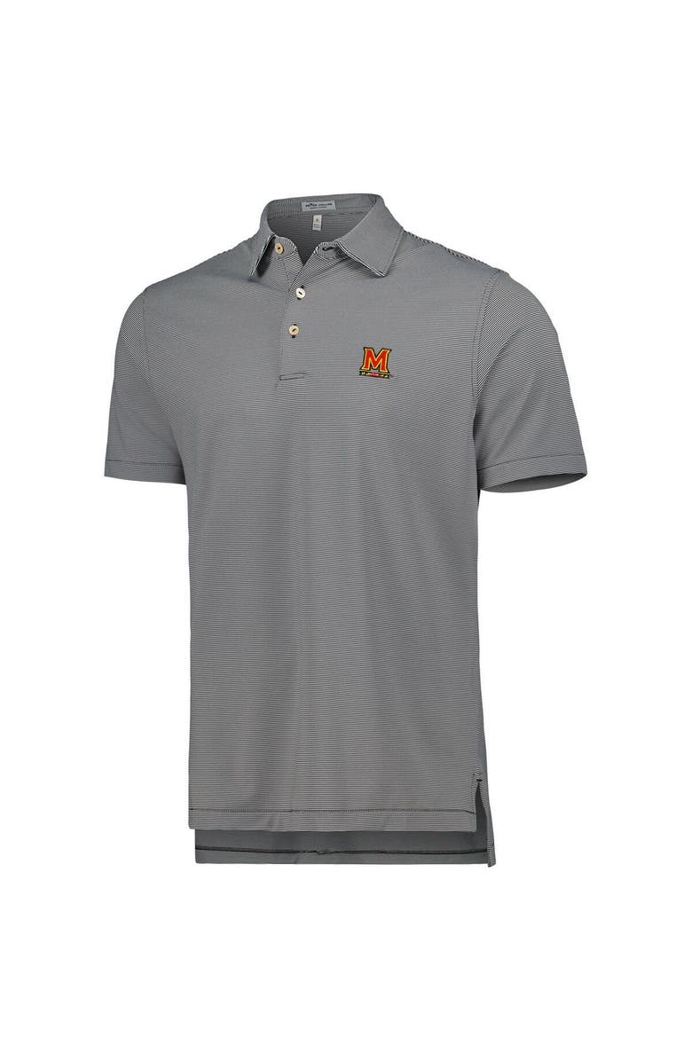 Peter Millar Men's Peter Millar Black Maryland Terrapins Jubilee Striped Performance Jersey Polo, Alternate, color,