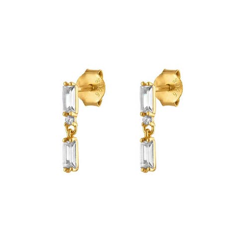 Double Pave Gold Earring