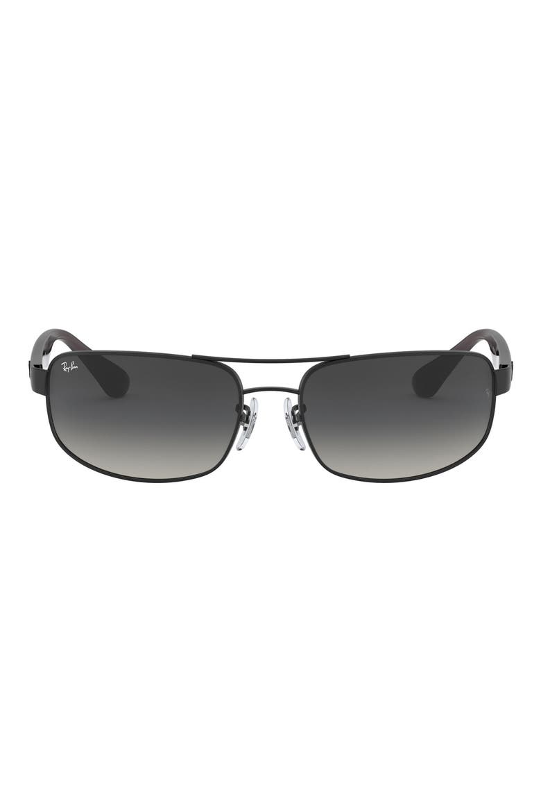61mm Square Sunglasses, Main, color, MATTE BLACK