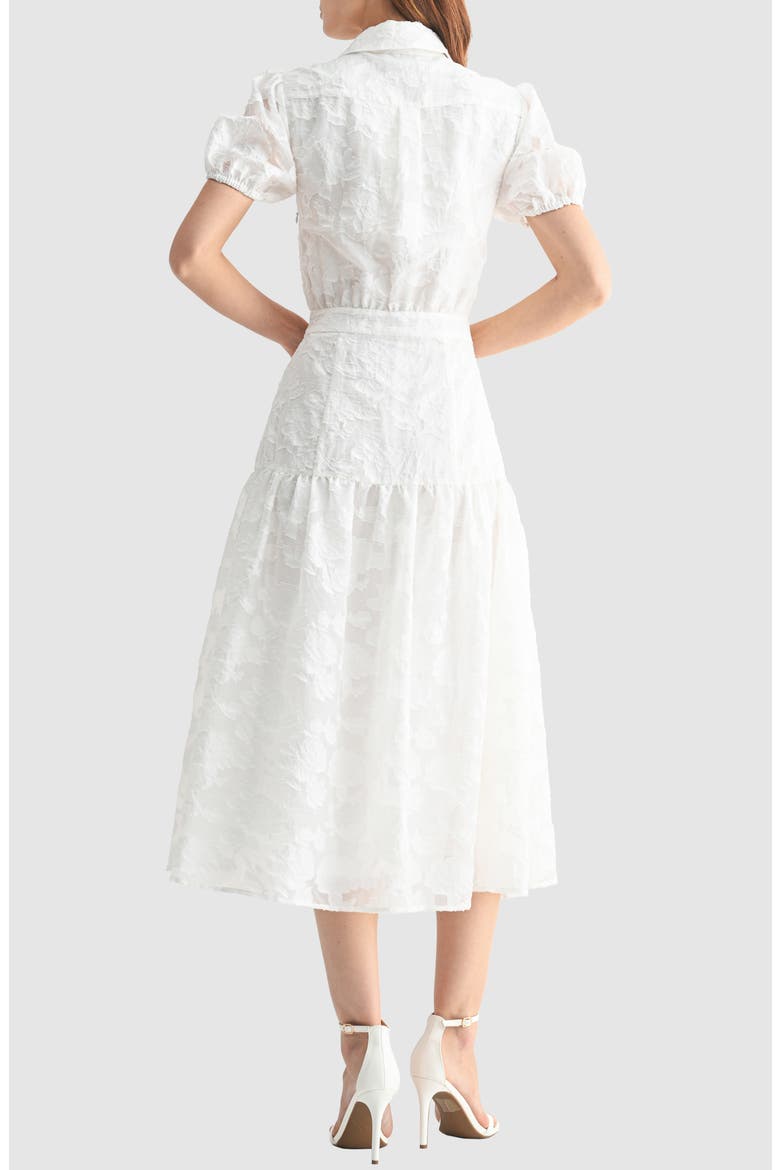 Floral Jacquard Shirtdress, Alternate, color, WHITE