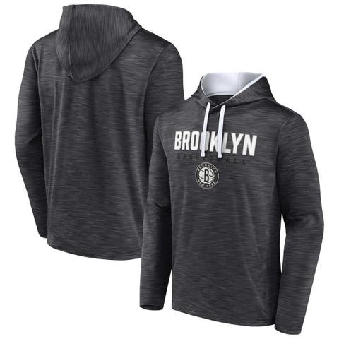 Men's Fanatics Branded Heather Charcoal Brooklyn Nets Fast Break Pullover Hoodie