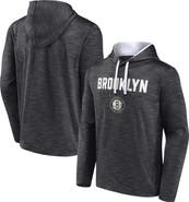 FANATICS Men's Fanatics Branded Heather Charcoal Brooklyn Nets Fast Break Pullover Hoodie